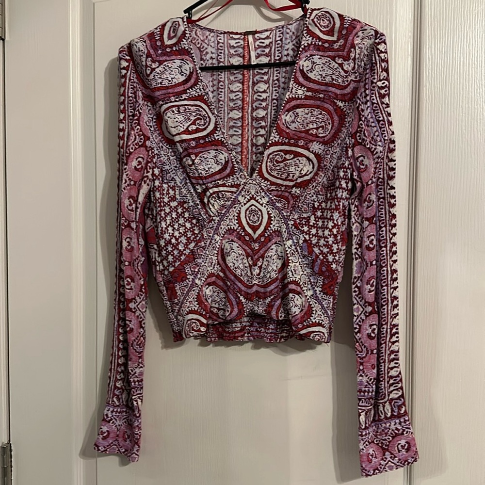 Free people size small crop top, long sleeve